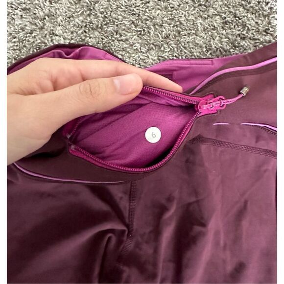 Lululemon Pace Oueen
Tight-Bordeaux Drama Workout Athletic 
Leggings Maroon 6 - Picture 5 of 9
